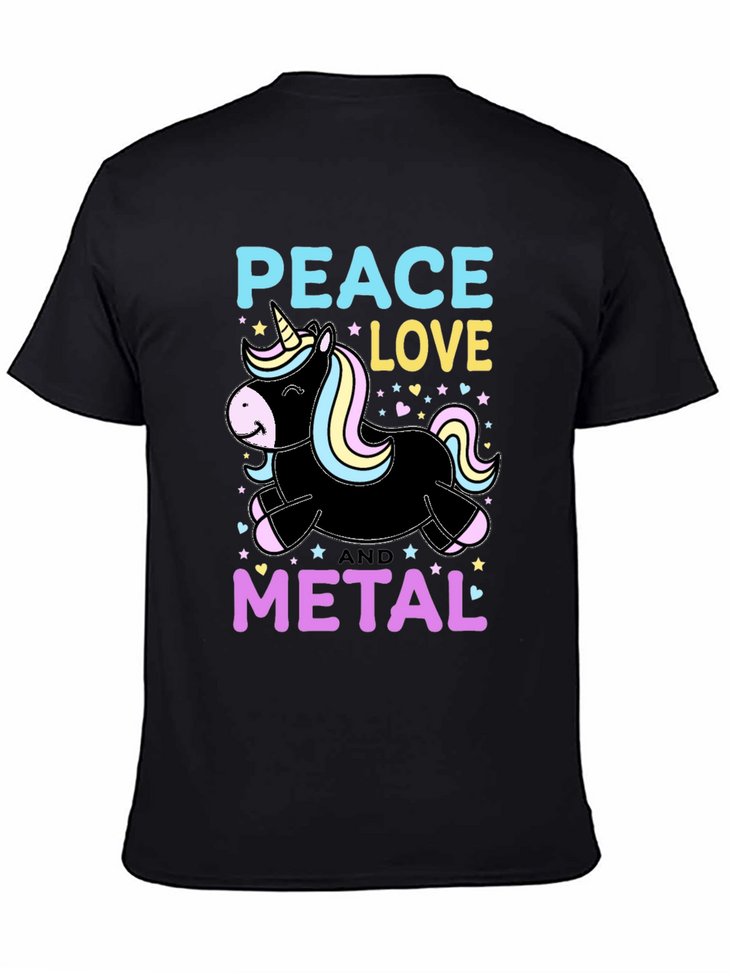 Peace Love Metal Unicorn T-Shirt