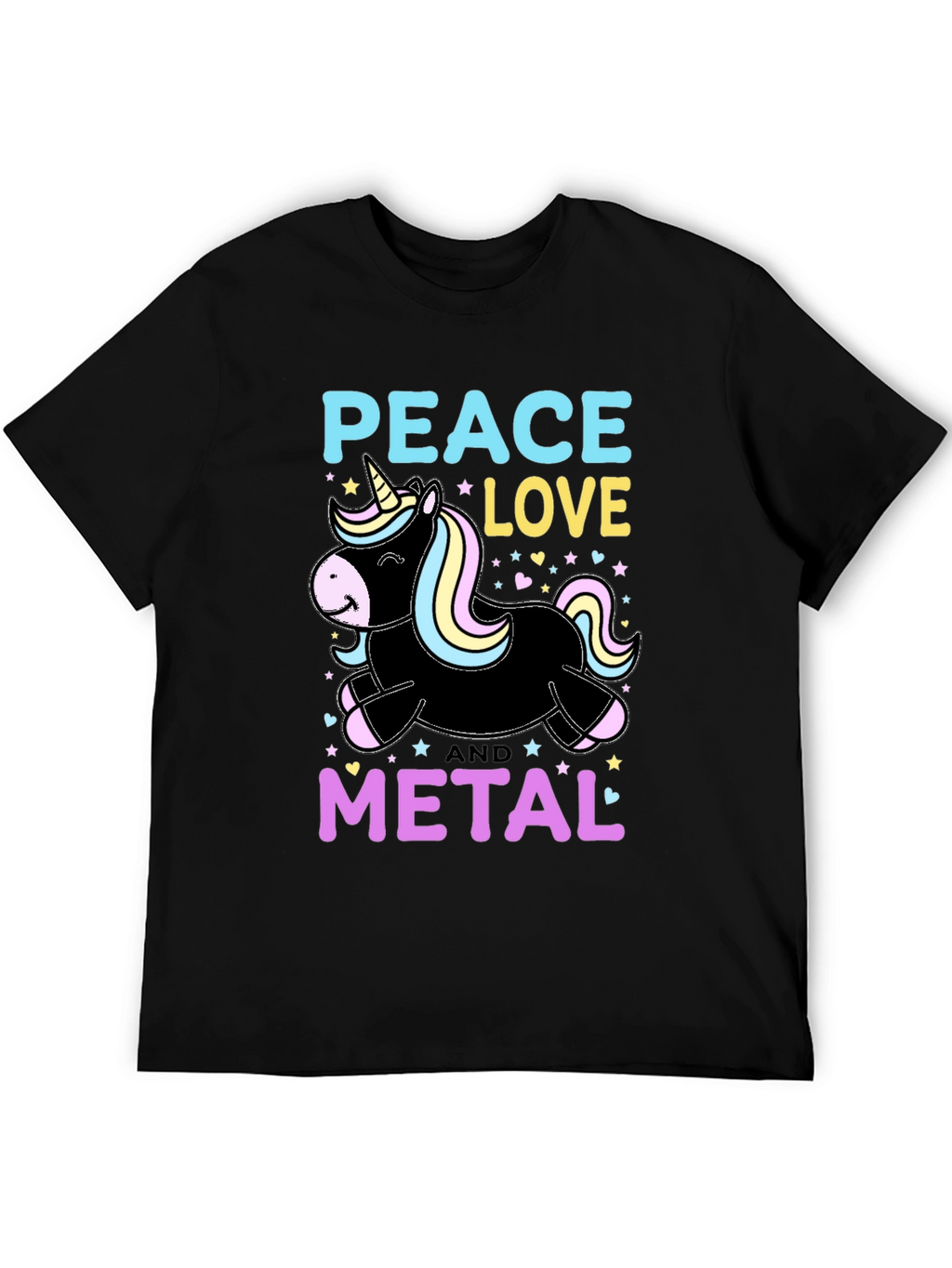 Peace Love Metal Unicorn T-Shirt