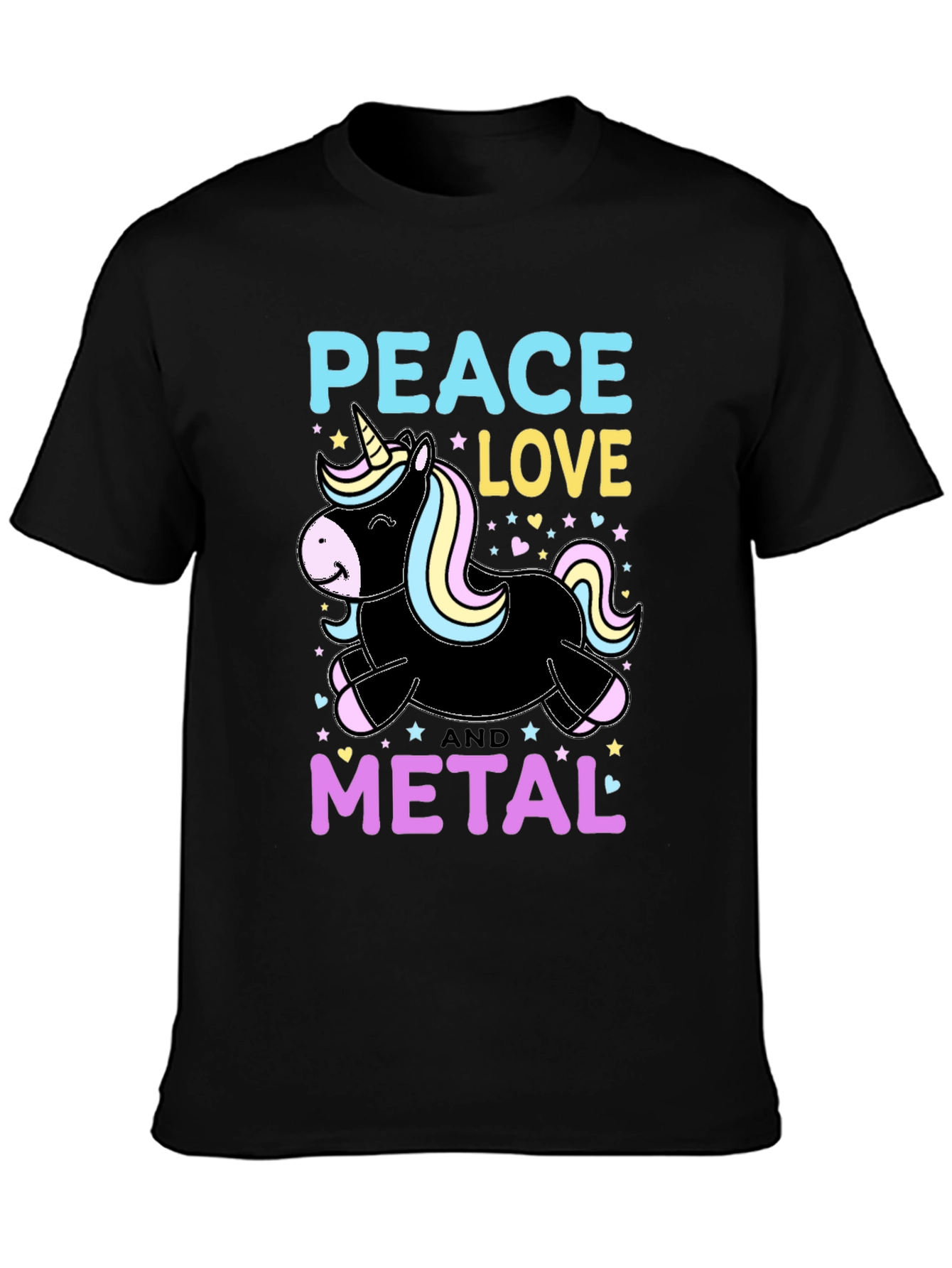 Peace Love Metal Unicorn T-Shirt