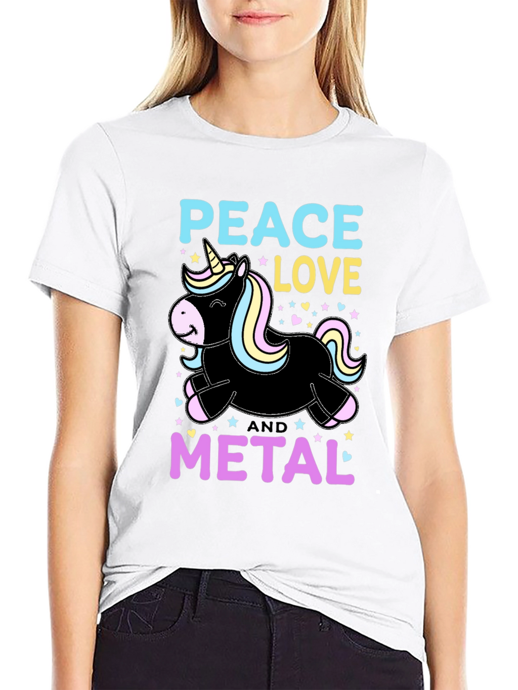 Peace Love Metal Unicorn T-Shirt