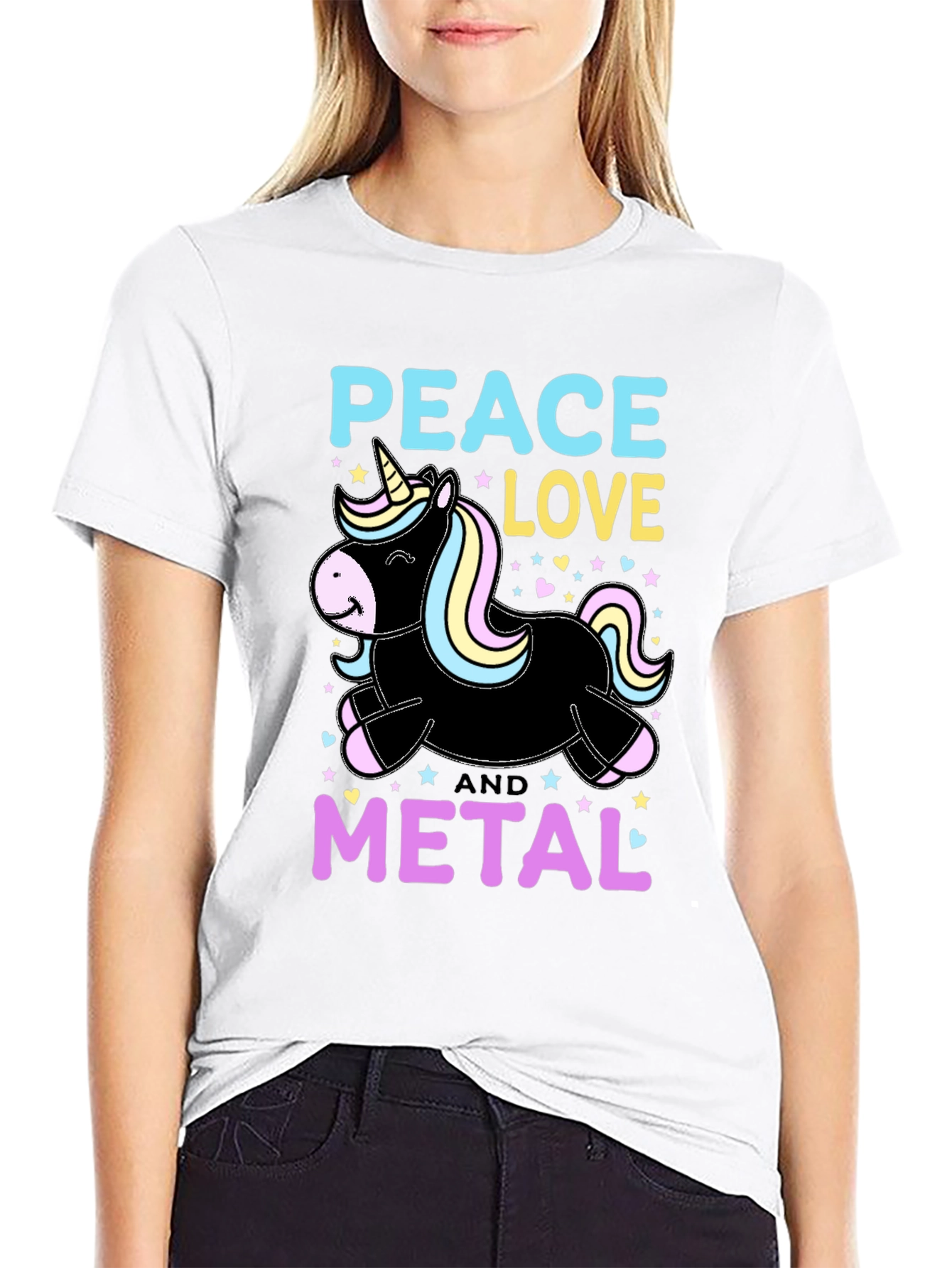 Peace Love Metal Unicorn T-Shirt