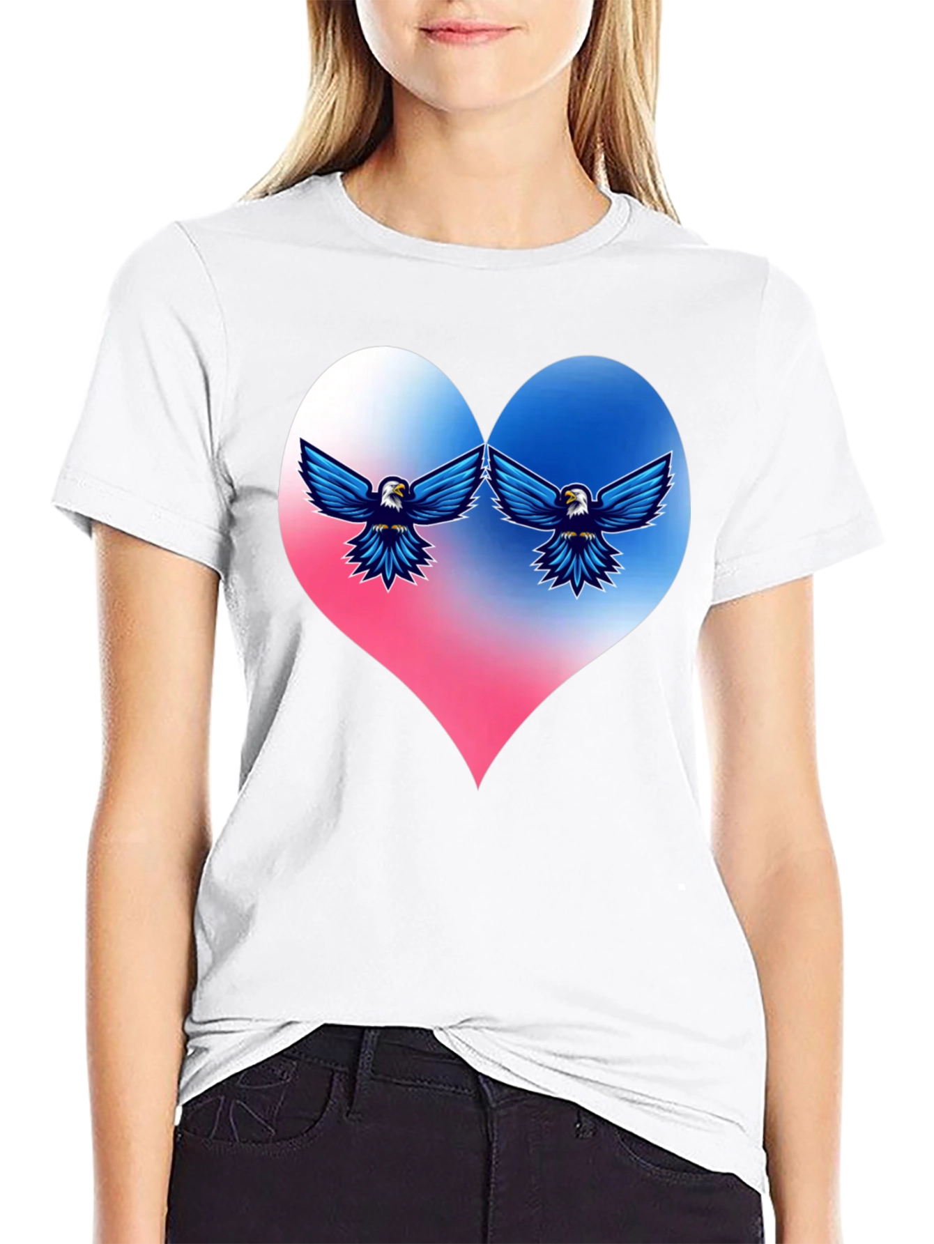 Patriotic Eagle Heart T-Shirt