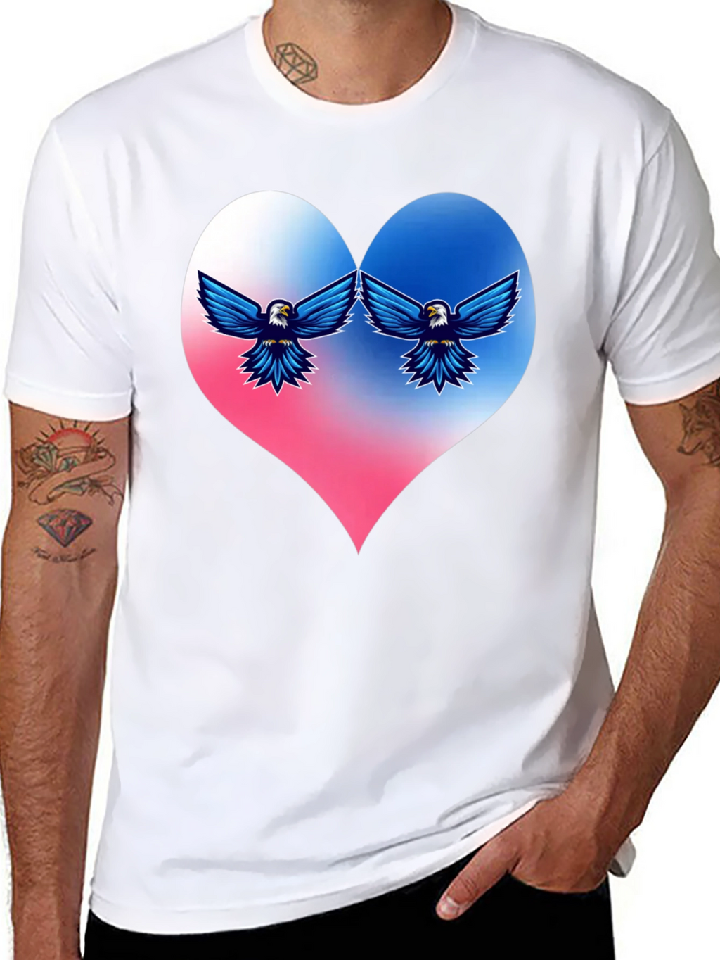 Patriotic Eagle Heart T-Shirt