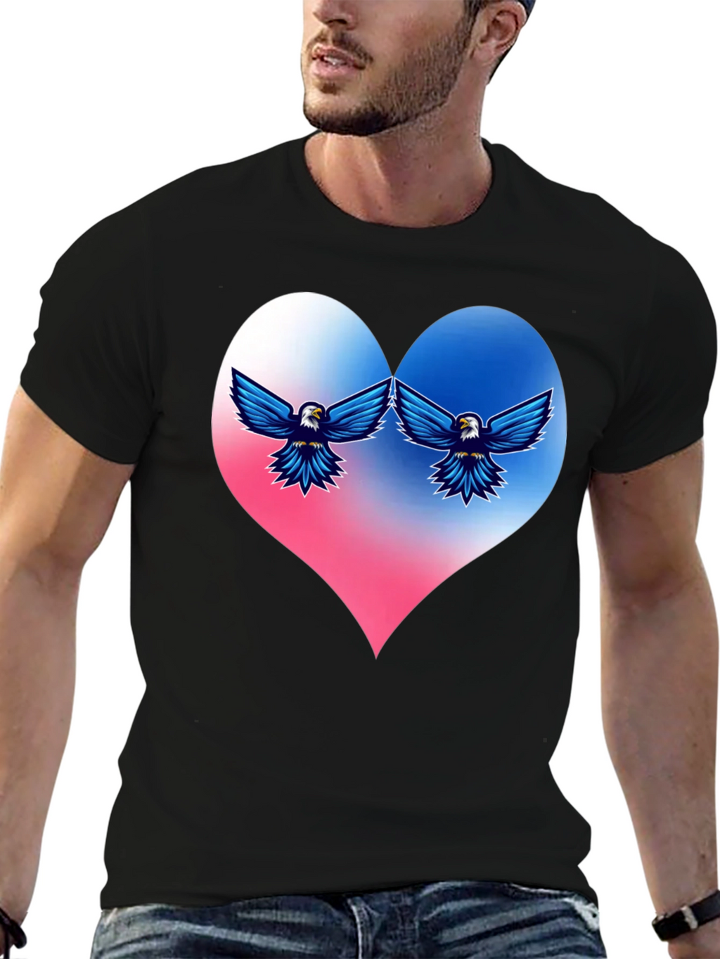 Patriotic Eagle Heart T-Shirt