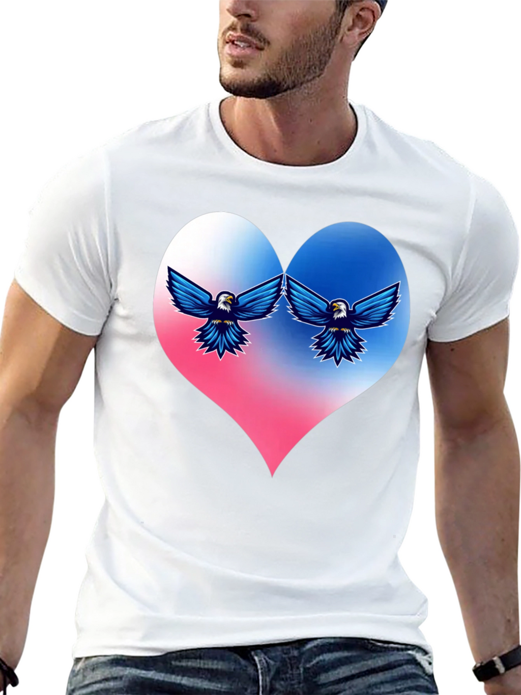 Patriotic Eagle Heart T-Shirt