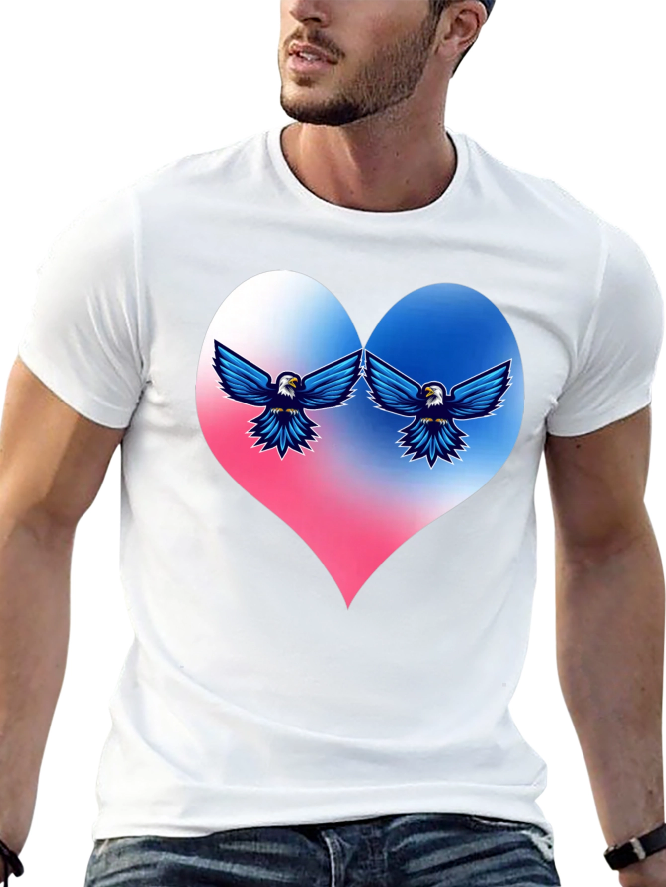 Patriotic Eagle Heart T-Shirt