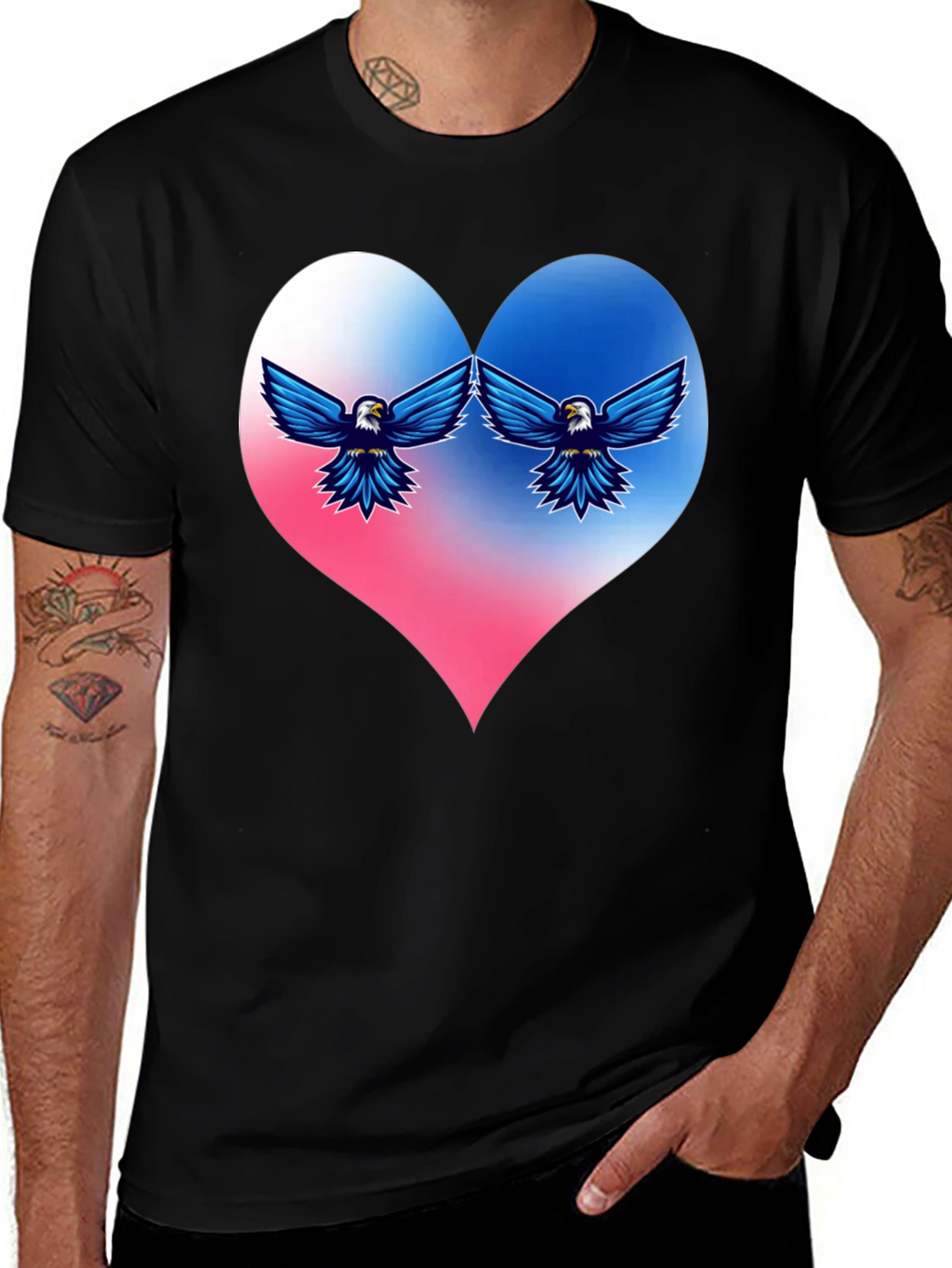 Patriotic Eagle Heart T-Shirt