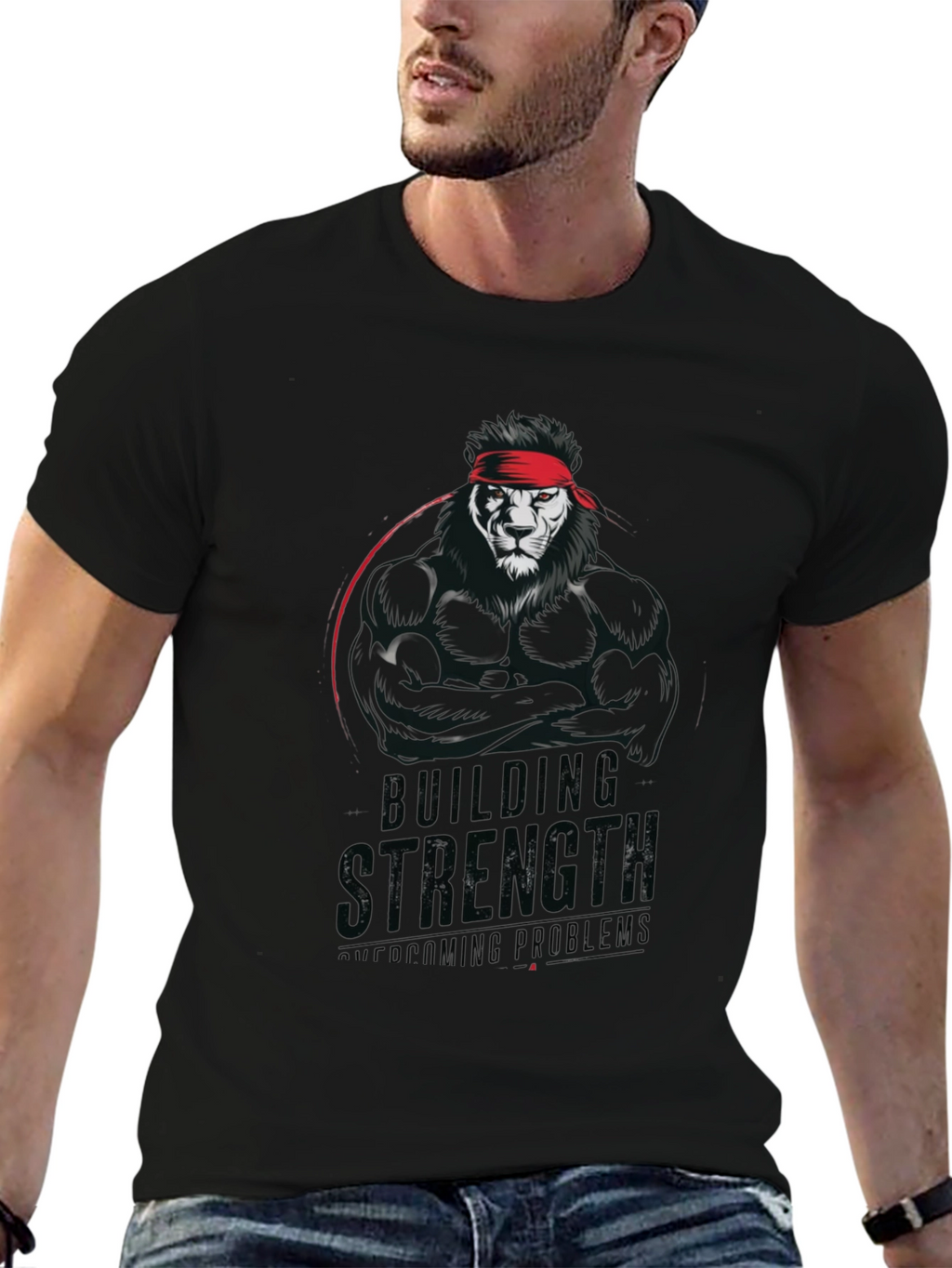 Lion Strength T-Shirt - Building Strength Overcoming Problems