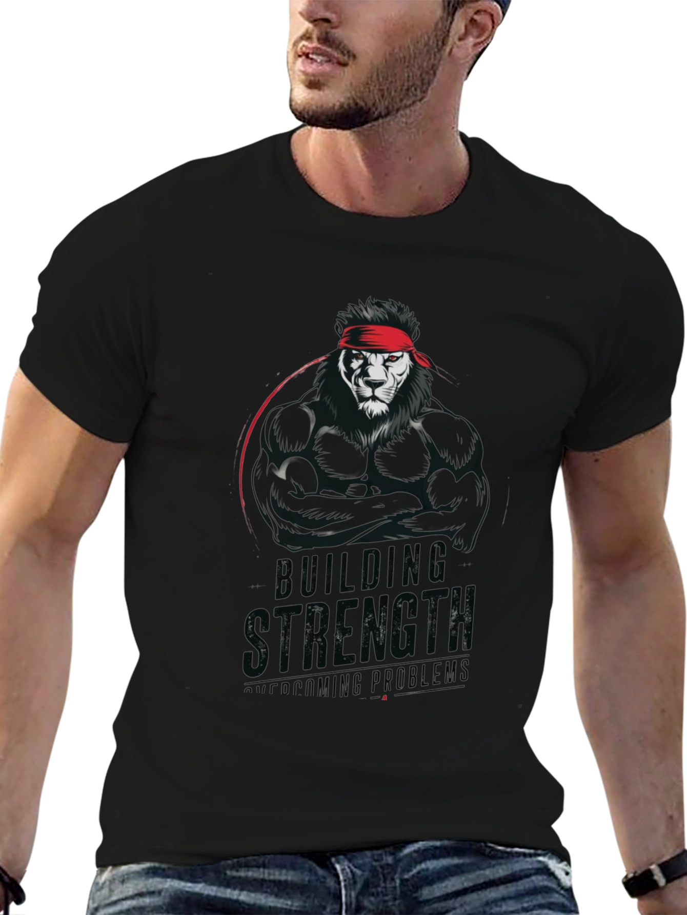 Lion Strength T-Shirt - Building Strength Overcoming Problems