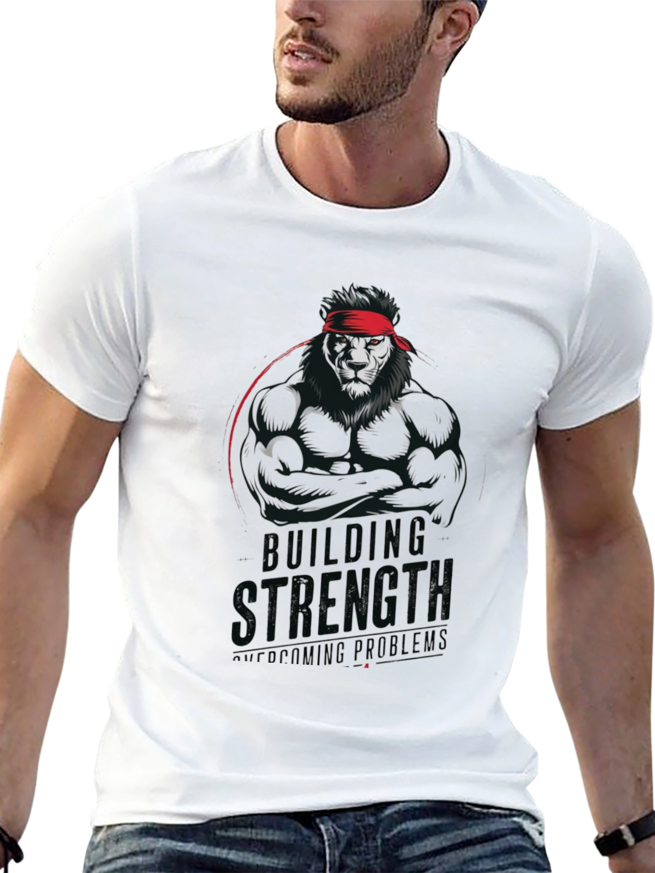 Lion Strength T-Shirt - Building Strength Overcoming Problems