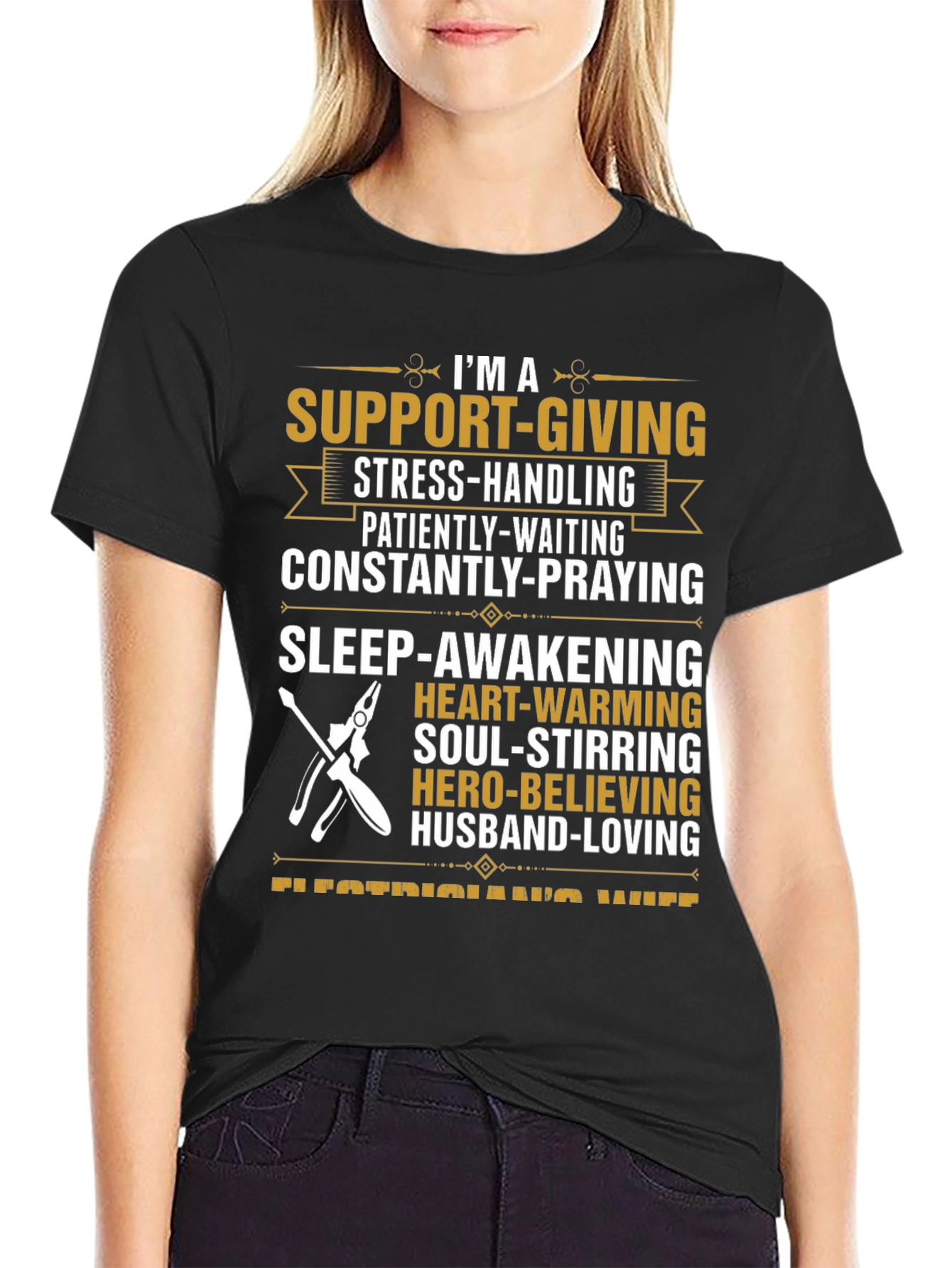 Electricians Wife Husband Loving Graphic T-Shirt
