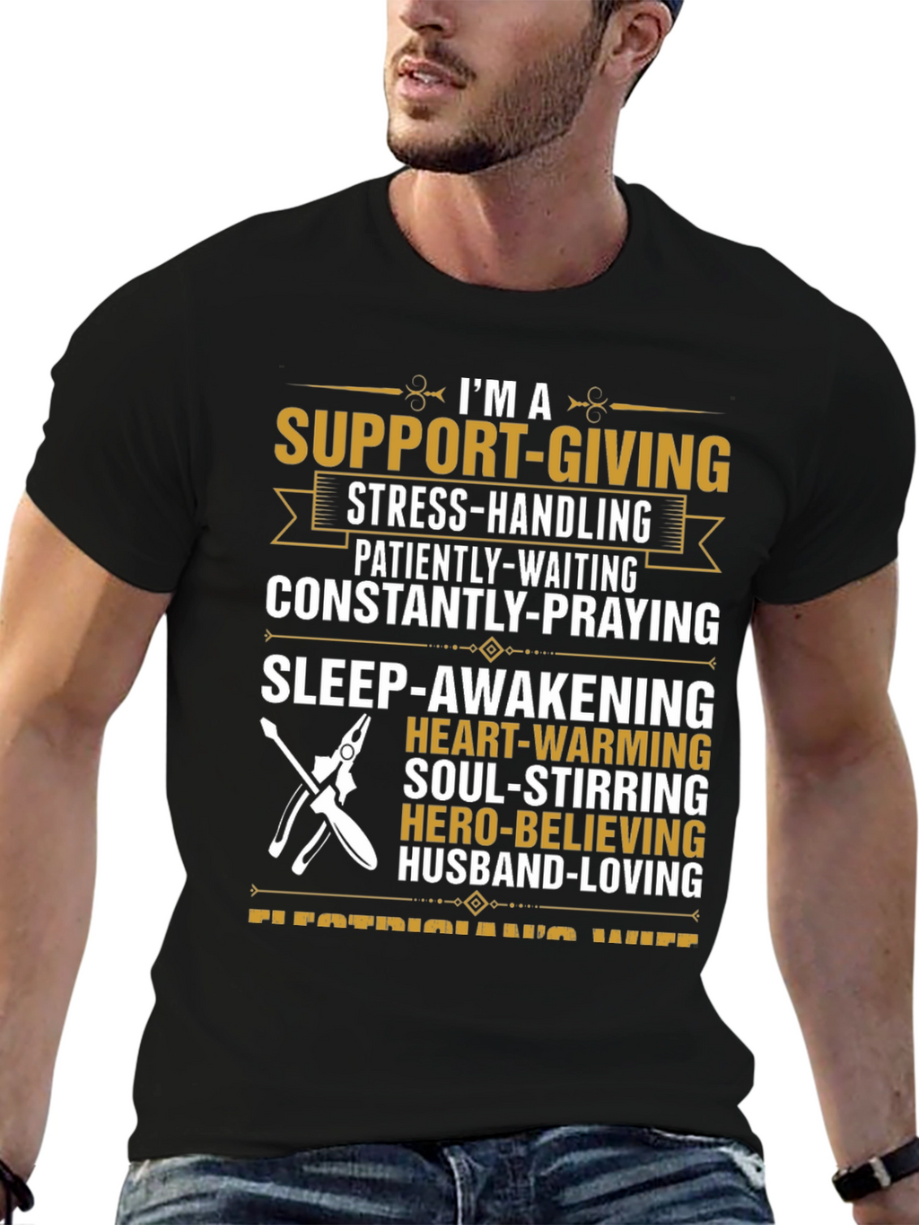 Electricians Wife Husband Loving Graphic T-Shirt