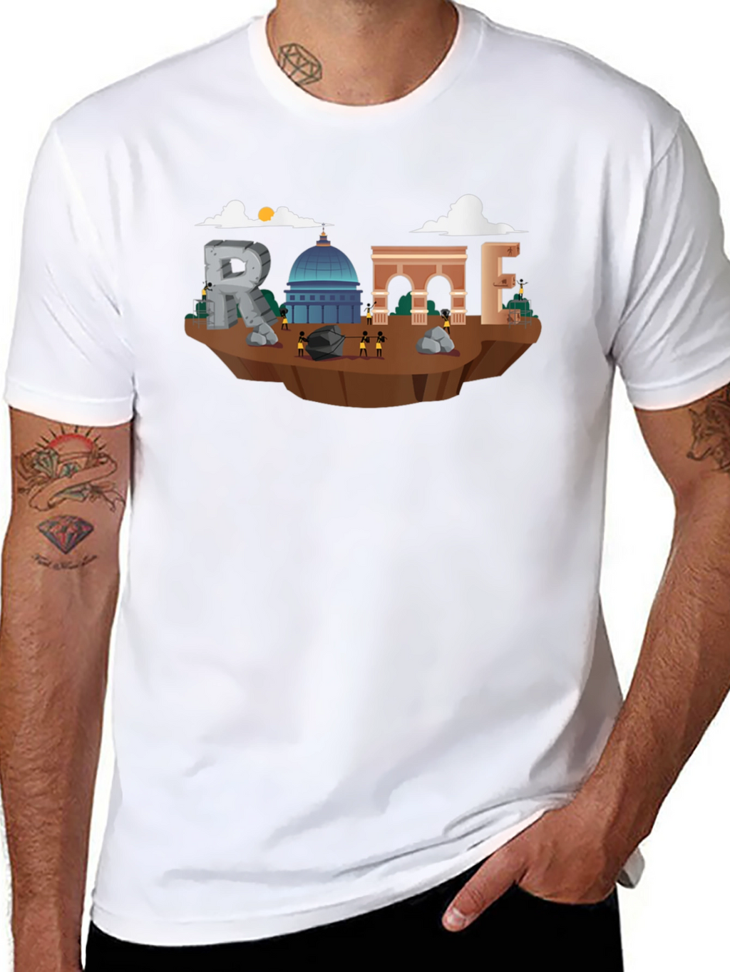 Rome Landmark Illustration T-Shirt