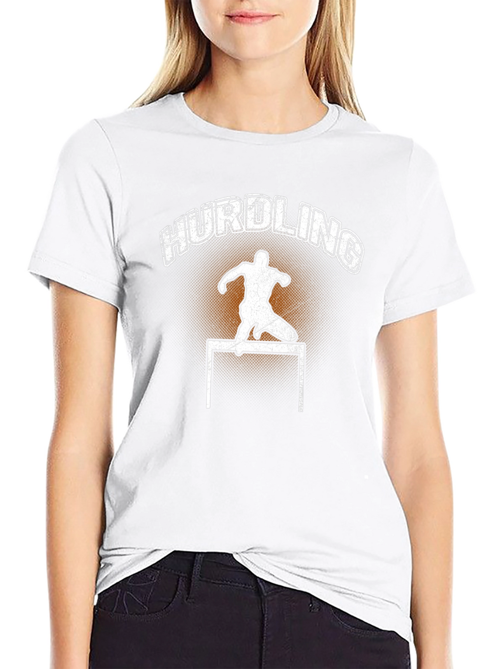Hurdling Silhouette Graphic T-Shirt