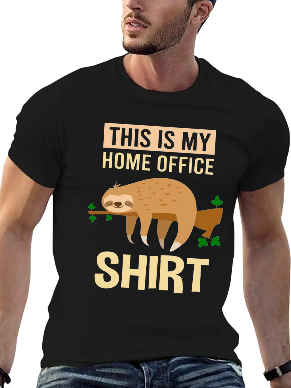 Home Office Sloth Graphic T-Shirt
