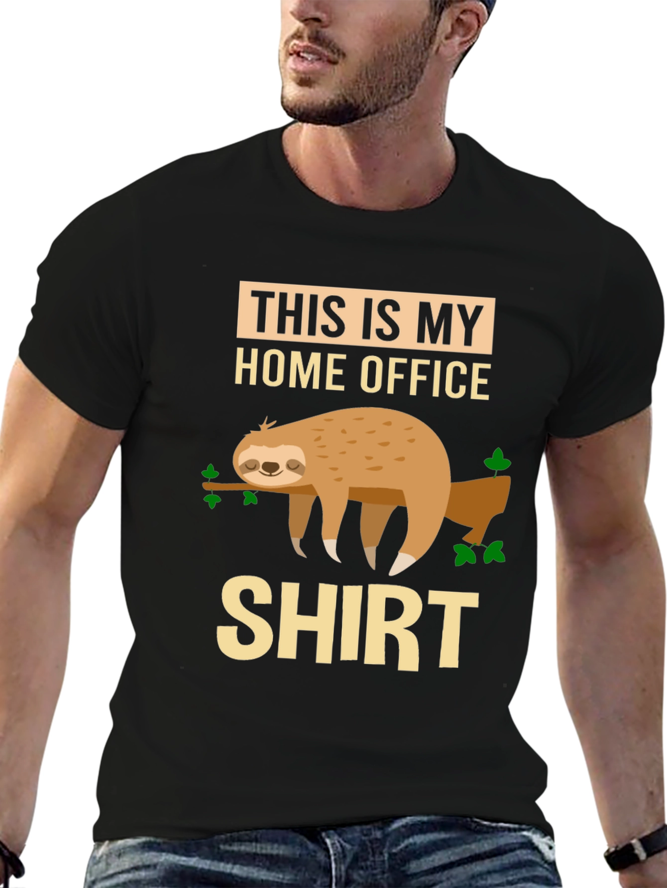 Home Office Sloth Graphic T-Shirt