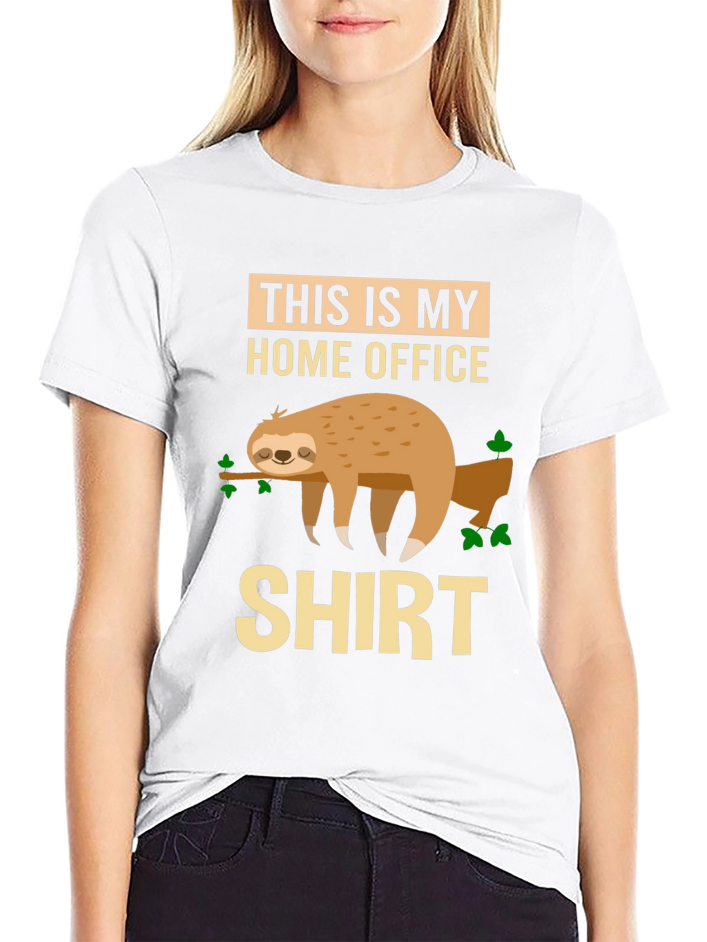 Home Office Sloth Graphic T-Shirt