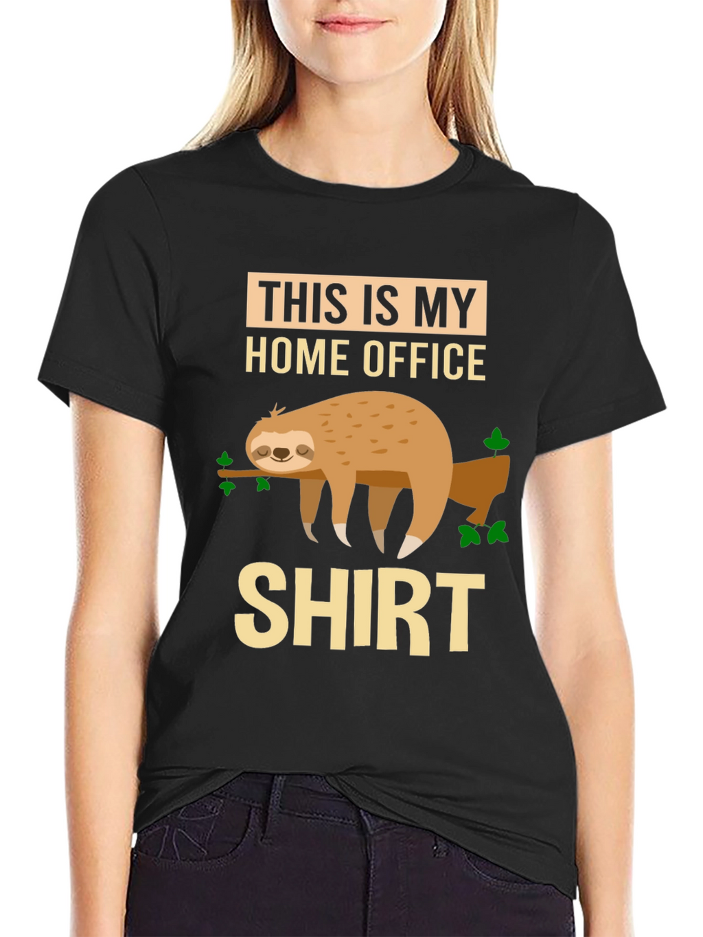 Home Office Sloth Graphic T-Shirt