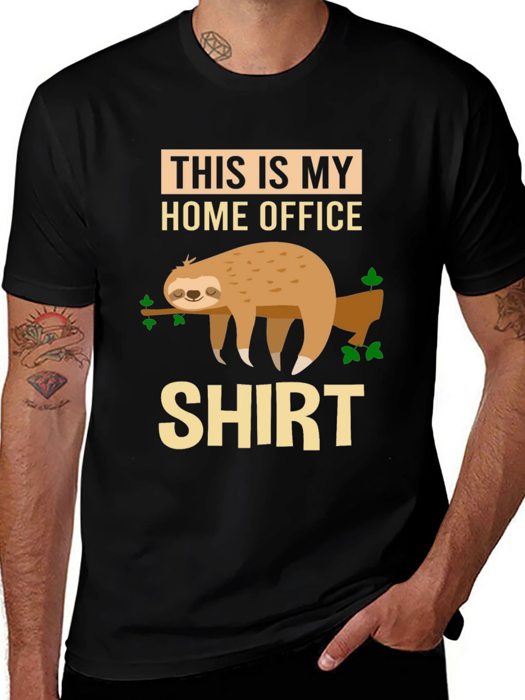 Home Office Sloth Graphic T-Shirt