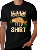 Home Office Sloth Graphic T-Shirt