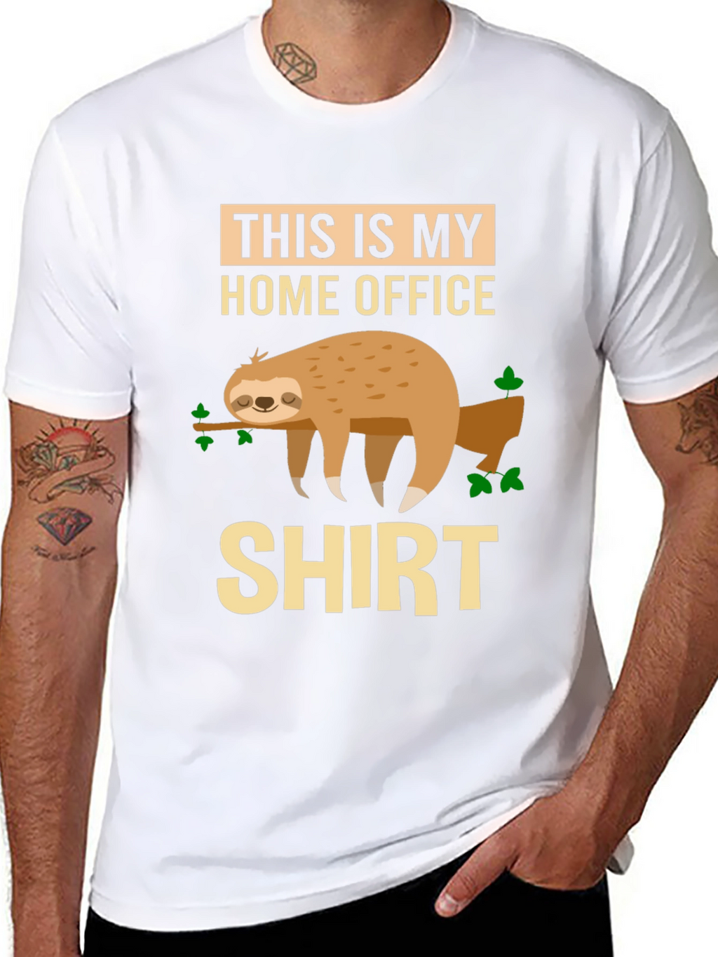 Home Office Sloth Graphic T-Shirt
