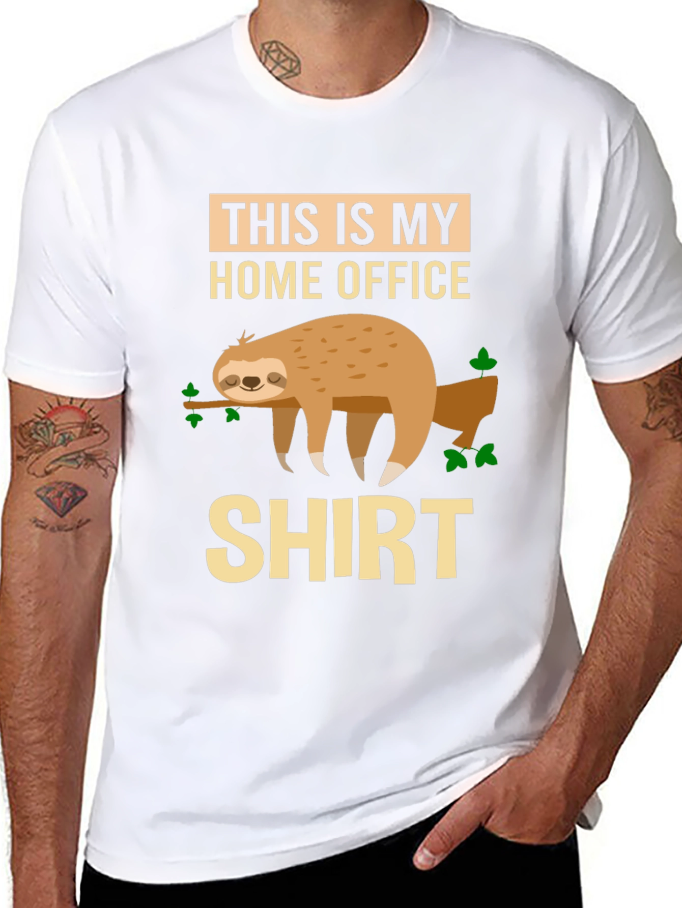 Home Office Sloth Graphic T-Shirt