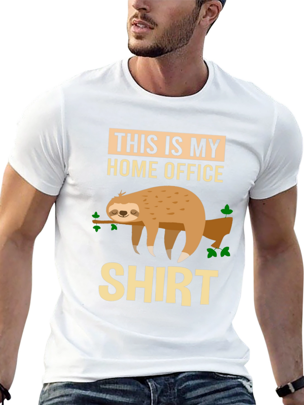 Home Office Sloth Graphic T-Shirt