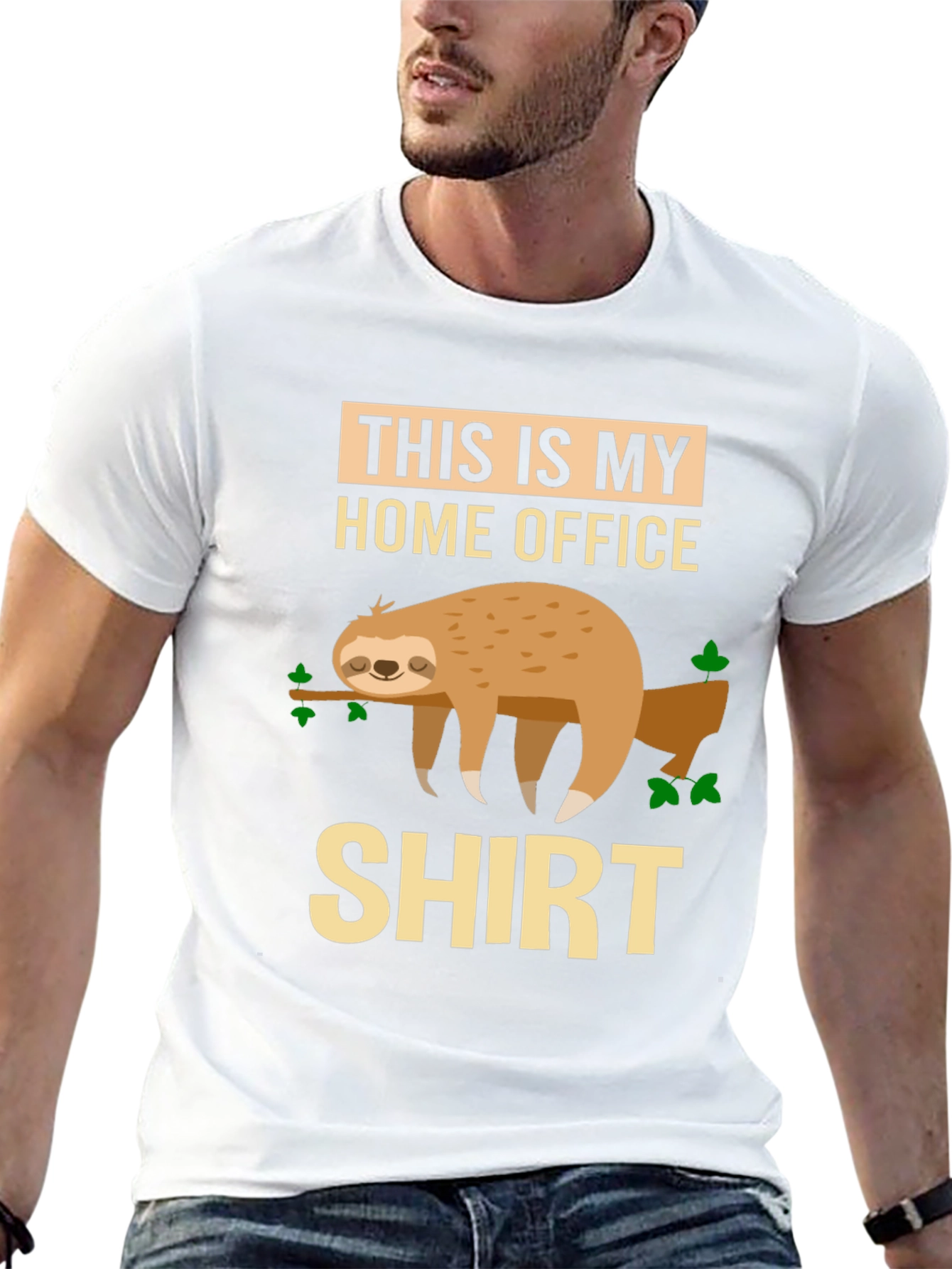Home Office Sloth Graphic T-Shirt