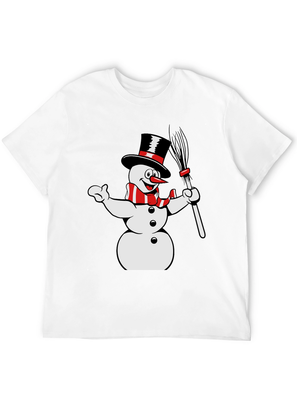 Snowman Graphic Tee - Black Cotton Blend Shirt