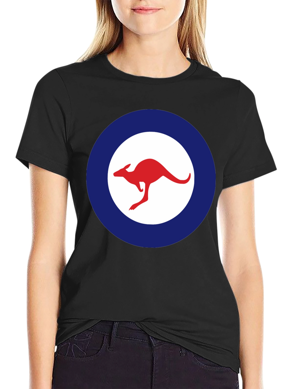 Kangaroo Logo T-Shirt - Red and Blue Design