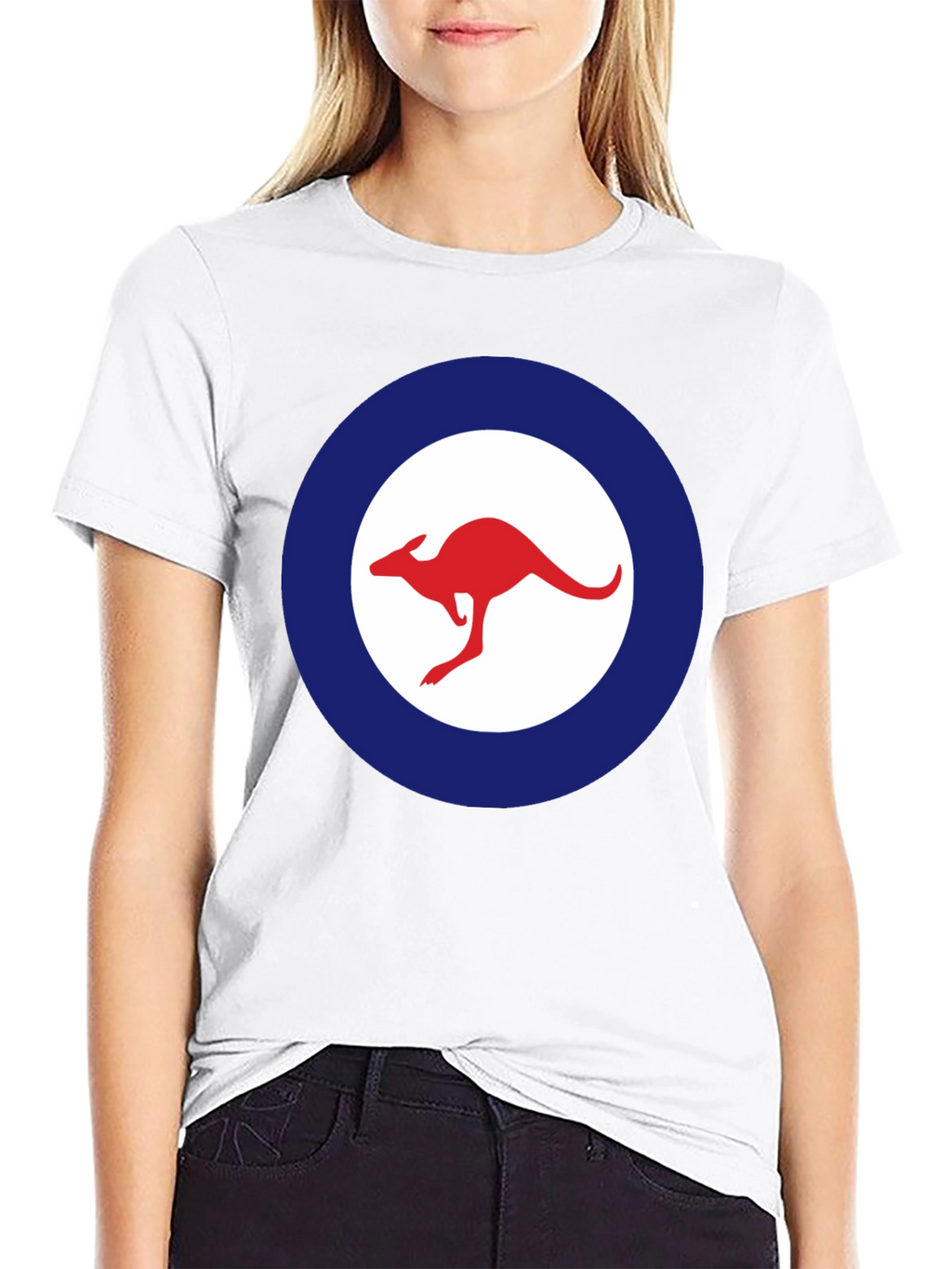 Kangaroo Logo T-Shirt - Red and Blue Design