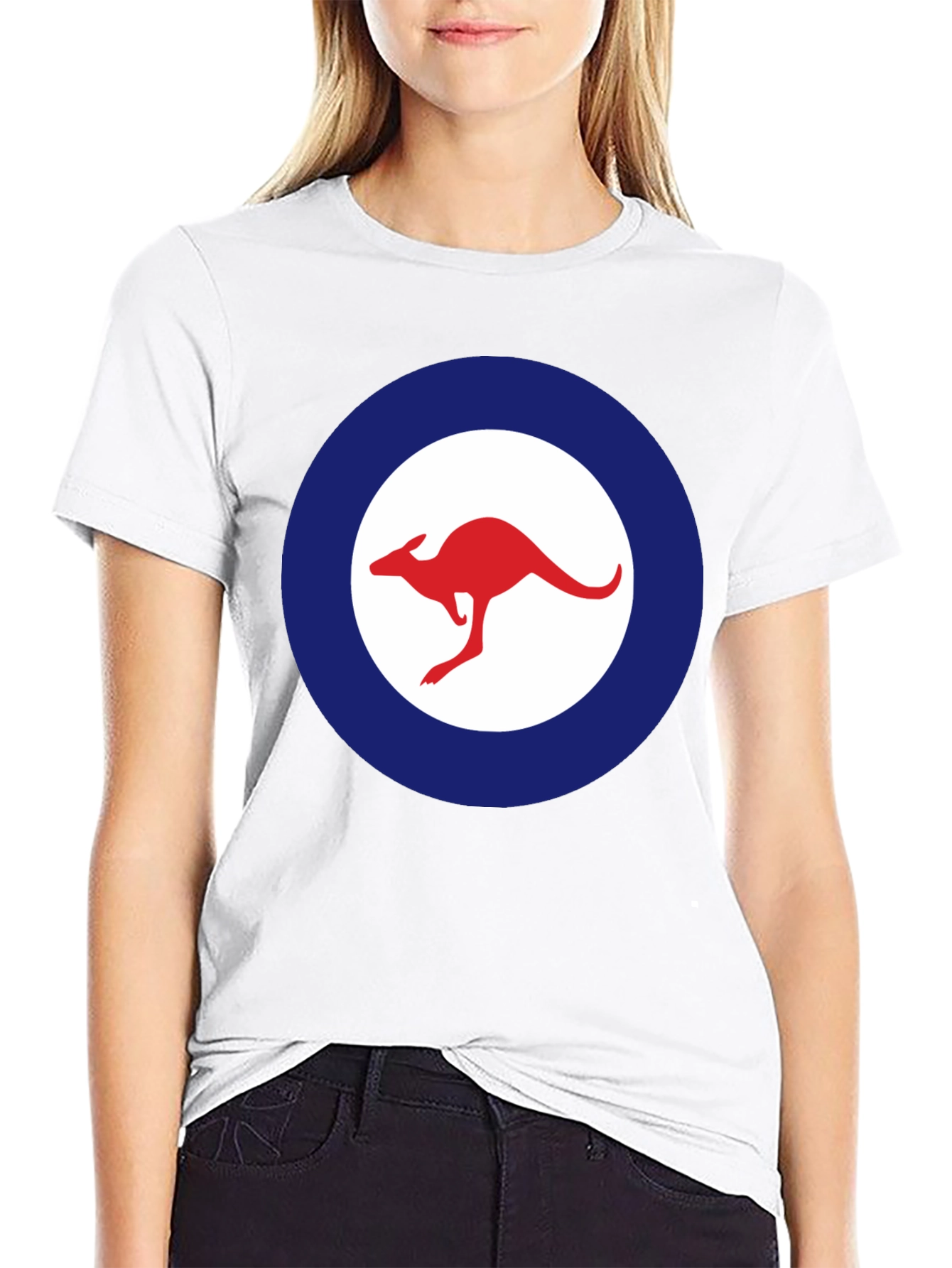 Kangaroo Logo T-Shirt - Red and Blue Design