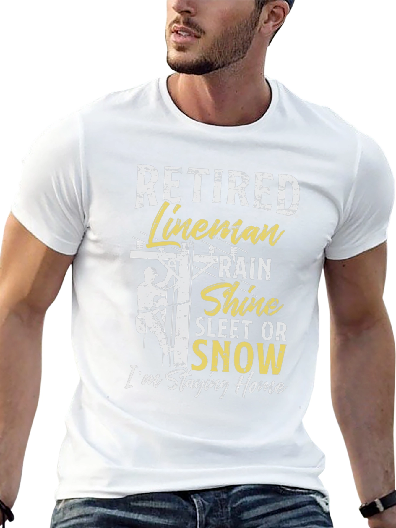 Retired Lineman T-Shirt - Stay Home
