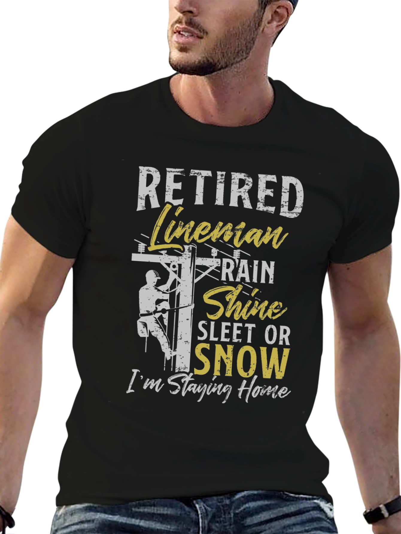 Retired Lineman T-Shirt - Stay Home