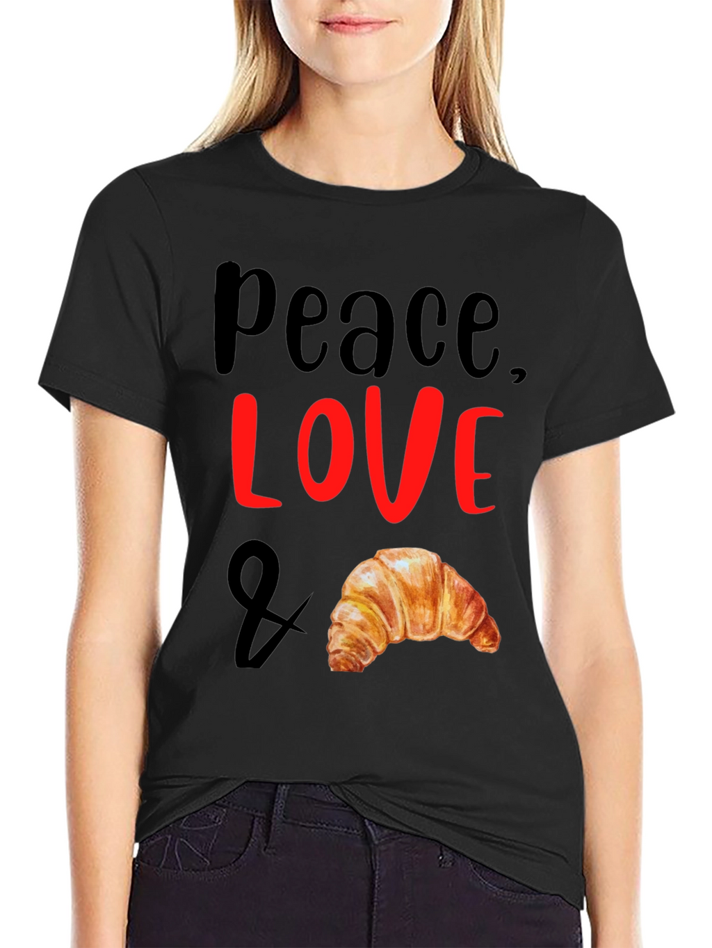 Peace Love & Croissant T-Shirt - Unisex
