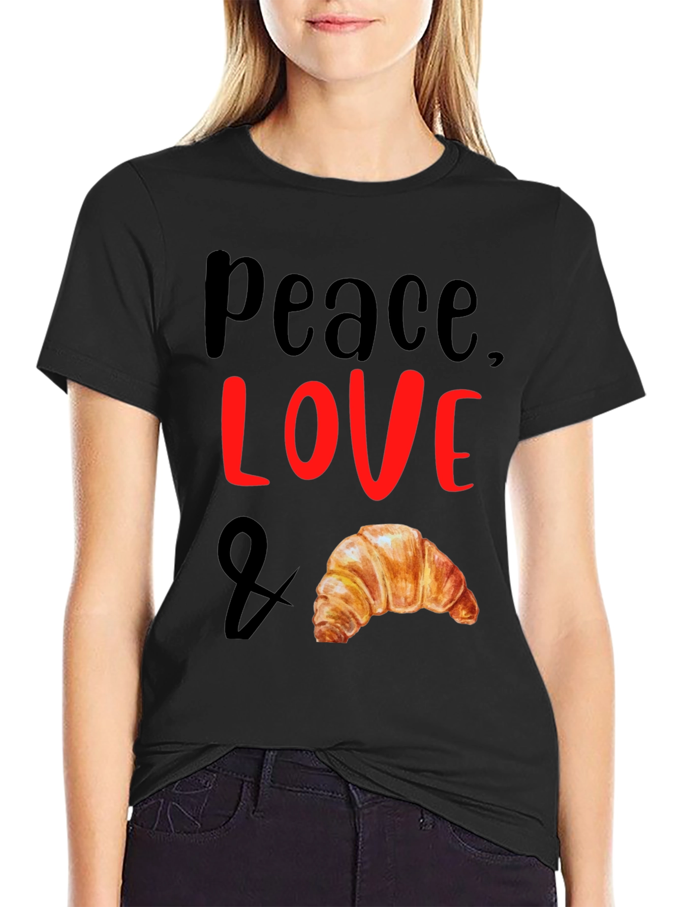 Peace Love & Croissant T-Shirt - Unisex