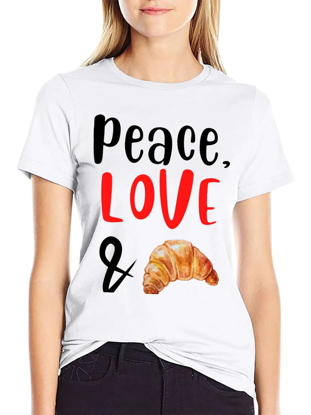 Peace Love & Croissant T-Shirt - Unisex