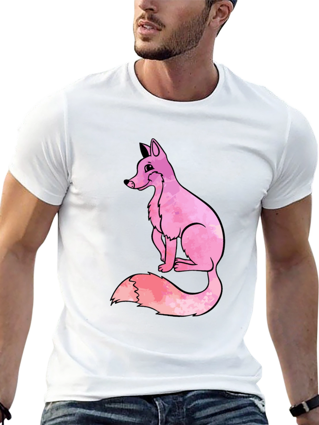 Pink Fox Graphic T-Shirt - Cool Casual Tee