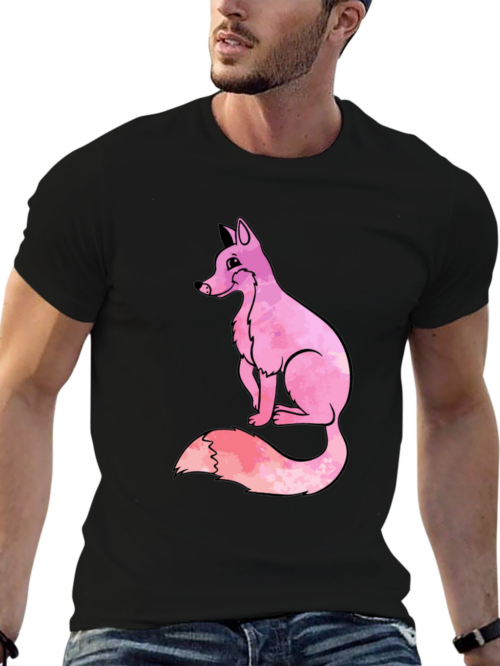 Pink Fox Graphic T-Shirt - Cool Casual Tee