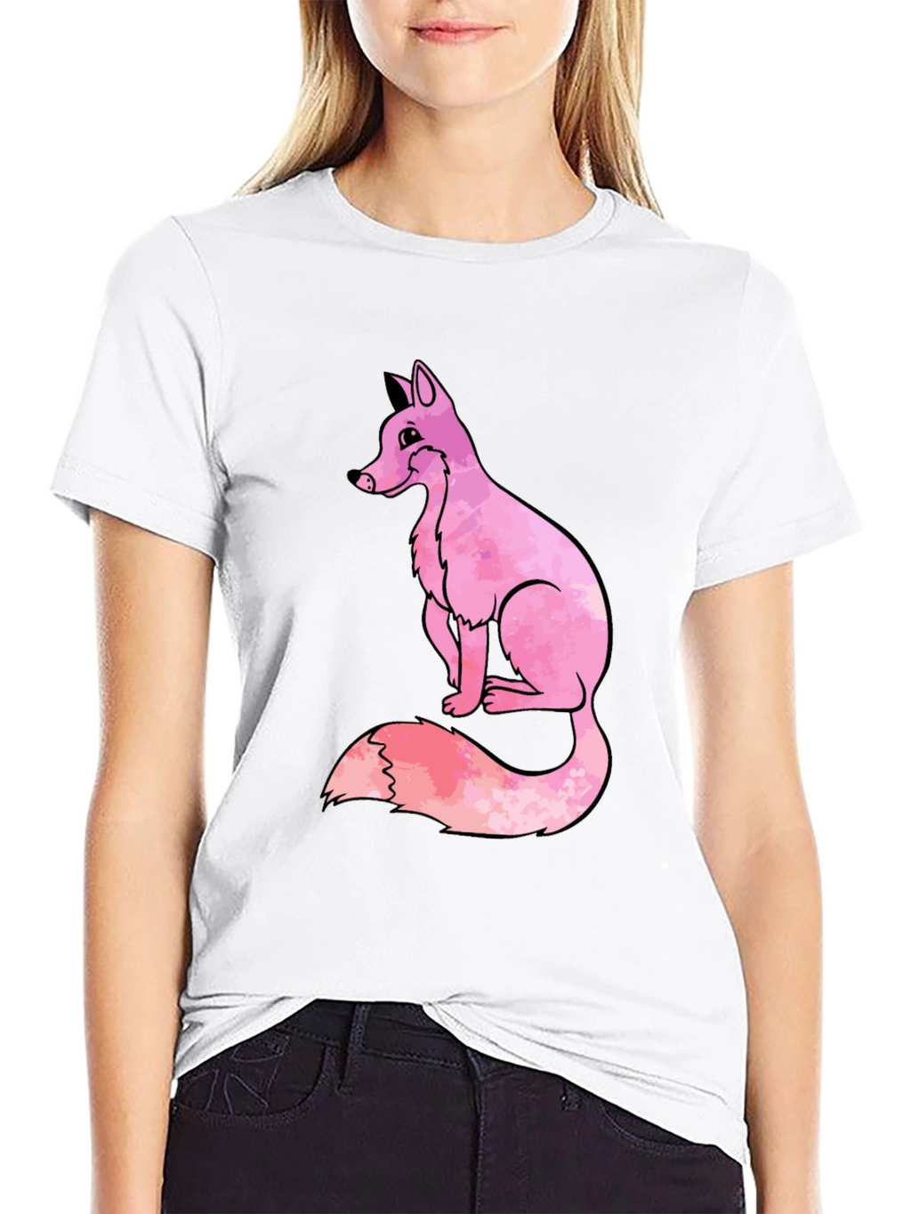 Pink Fox Graphic T-Shirt - Cool Casual Tee