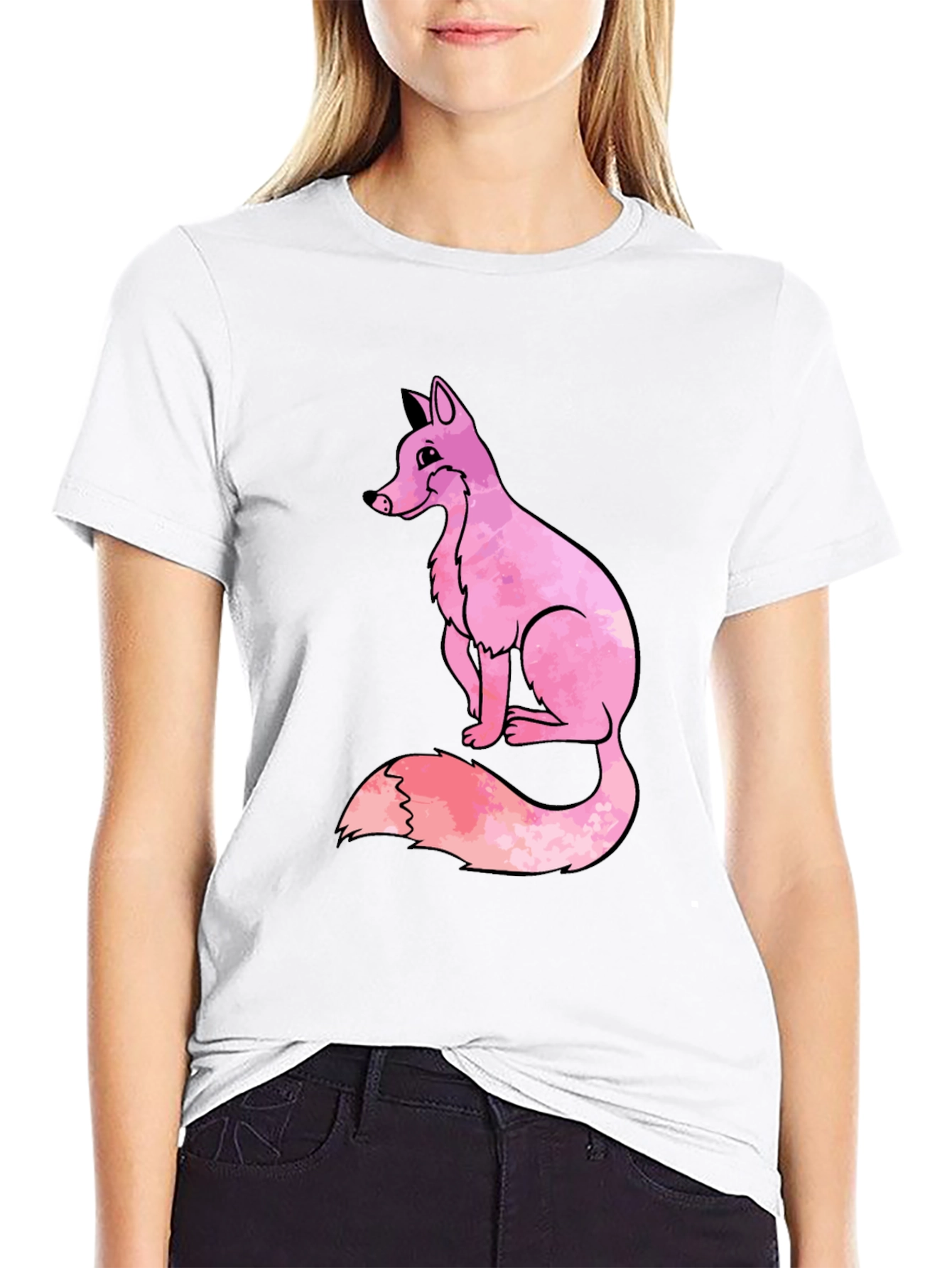 Pink Fox Graphic T-Shirt - Cool Casual Tee
