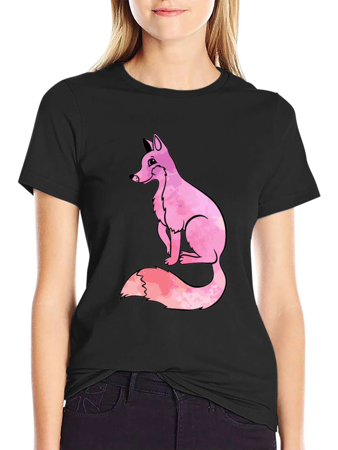 Pink Fox Graphic T-Shirt - Cool Casual Tee