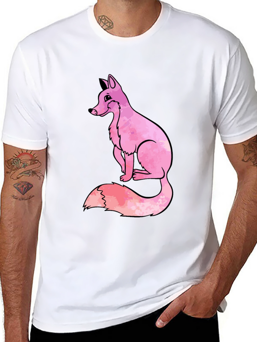 Pink Fox Graphic T-Shirt - Cool Casual Tee
