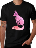 Pink Fox Graphic T-Shirt - Cool Casual Tee