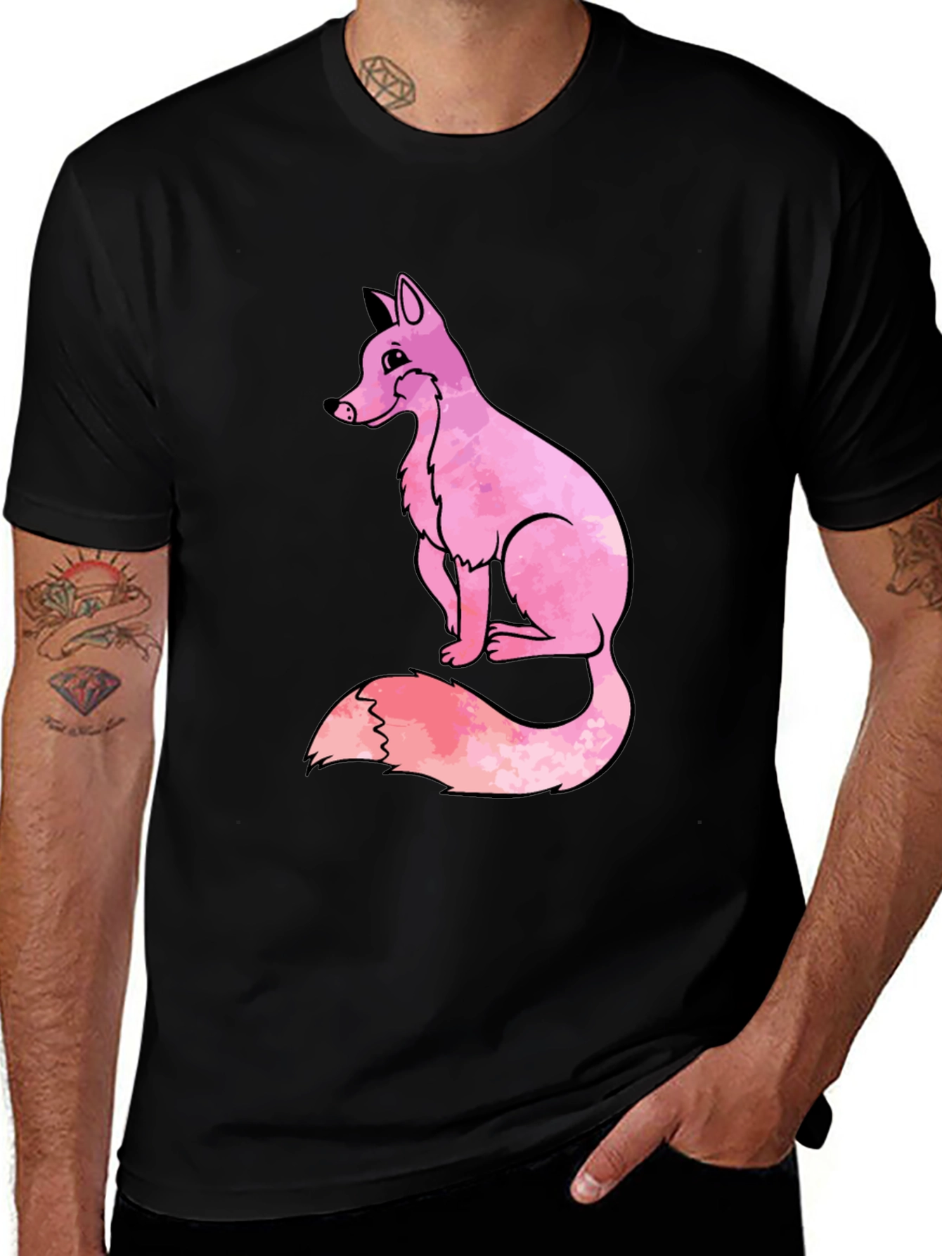 Pink Fox Graphic T-Shirt - Cool Casual Tee