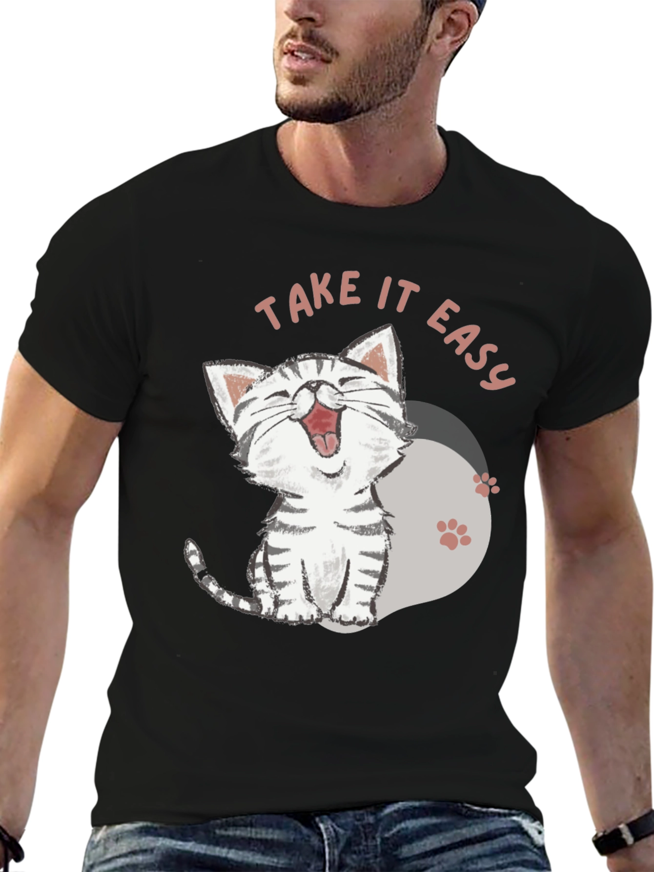 Take It Easy Cat T-Shirt - Relaxed Comfort