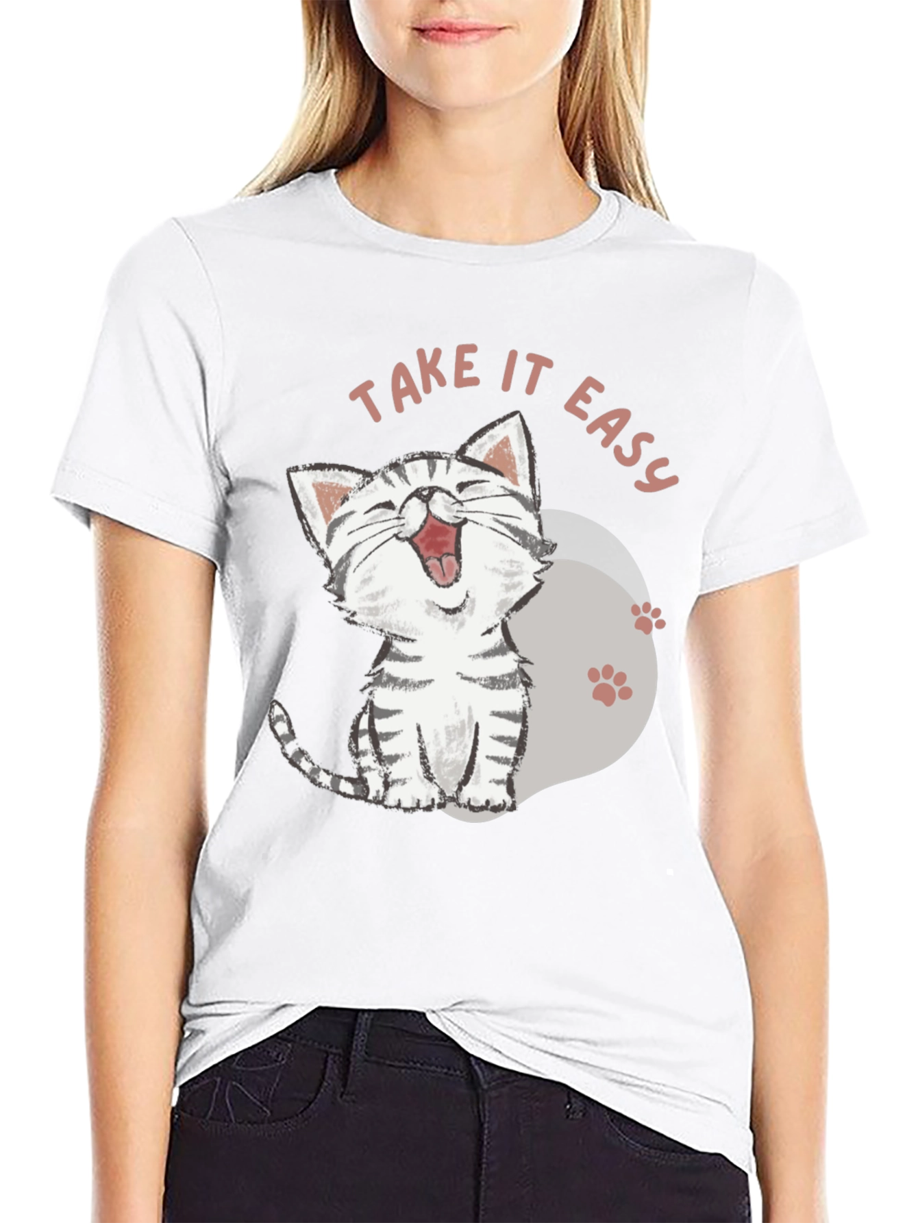 Take It Easy Cat T-Shirt - Relaxed Comfort