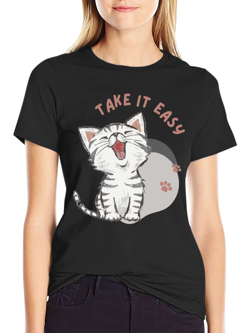 Take It Easy Cat T-Shirt - Relaxed Comfort