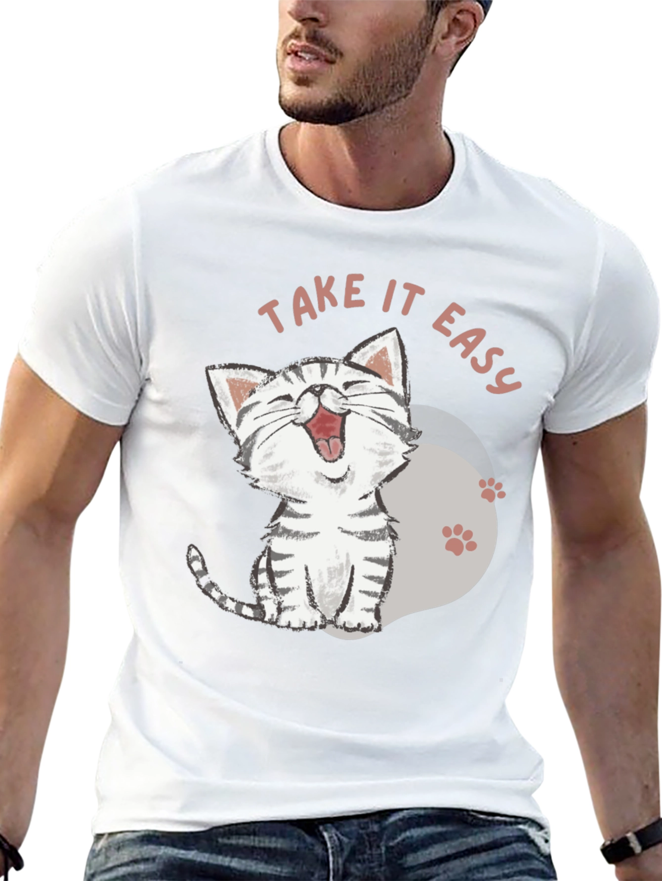 Take It Easy Cat T-Shirt - Relaxed Comfort