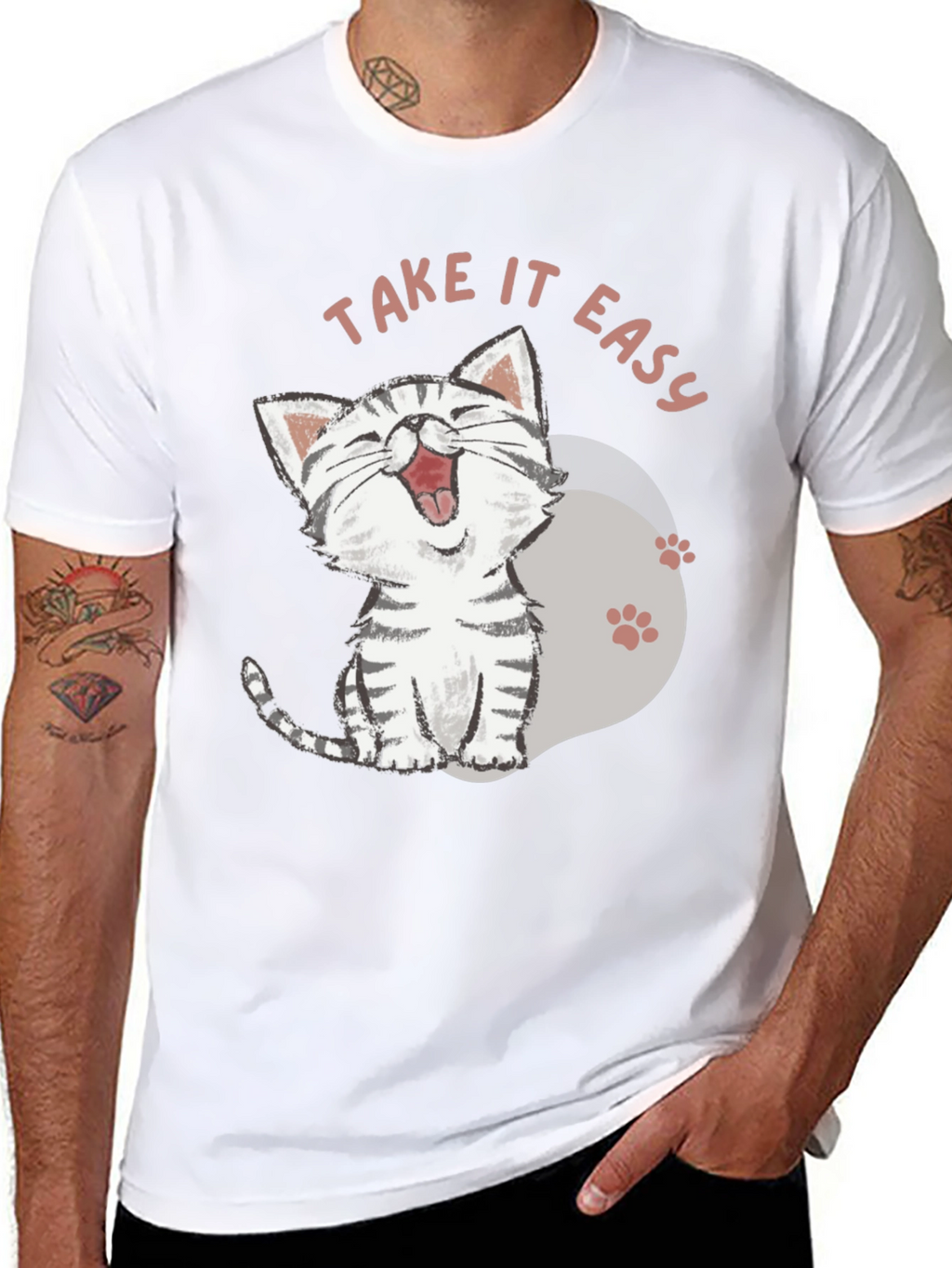 Take It Easy Cat T-Shirt - Relaxed Comfort